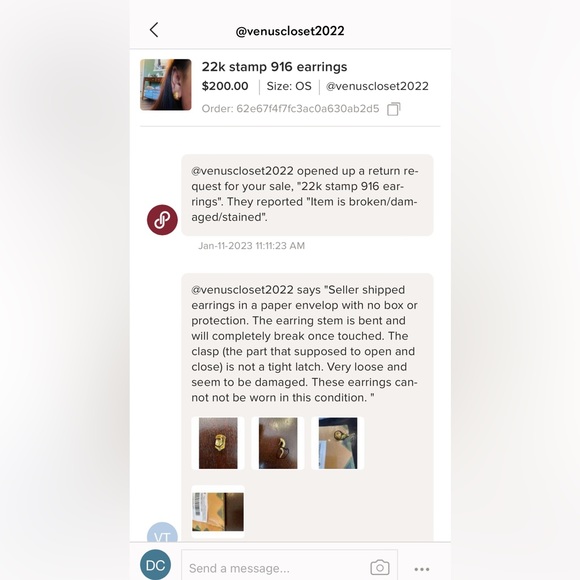 SCAM ALERT!!!!' Watch out for this buyer!!!!venuscloset2022 is a thief! - Picture 2 of 7